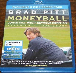 MONEYBALL ~ Blu-ray + Bonus Disc 2011 ~ Brad Pitt - Picture 1 of 3