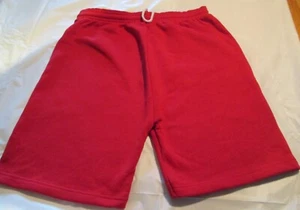Women Short Sweat Medium Red 1 Back Pocket 50 Cotton/50 Polyester - Picture 1 of 2