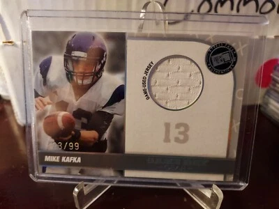 2010 Press Pass Portrait Edition Game Day Gear Silver 23/99 Mike Kafka Rookie RC - Image 1 of 4