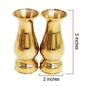 1 pair x Size 5 inches Brass Vase 100% Genuine Brass For putting flowers K - Picture 1 of 2