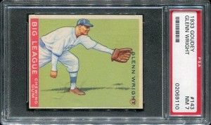1933 Goudey #143 Glenn Wright  PSA 7 02069110