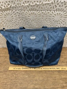 COACH Large Getaway Travel Weekender Tote + Cosmetic Bag Packable Blue - Picture 1 of 6