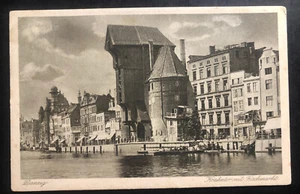 1923 Kolbudy Danzig RPPC Postcard Cover To Dresden Germany Fish Market - Picture 1 of 2
