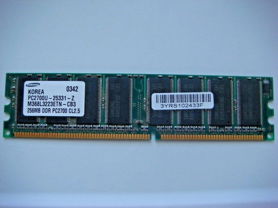 NEW Samsung PC2700U-25331-Z 256MB DDR PC2700 M368L3223FTN-CB3.Memory,RAM (B509) - Image 1 of 4