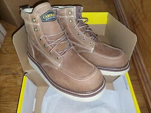 Carolina CA7041 AMP 6" Waterproof Moc Toe Wedge Leather Work Boots Mens 9 D - Picture 1 of 7