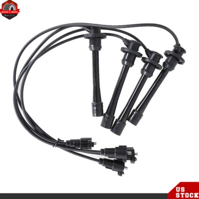 Cable de bujía negro 4 cables para camioneta Toyota Tacoma 1996-98 T100 1998-01 Foto 1 de 4