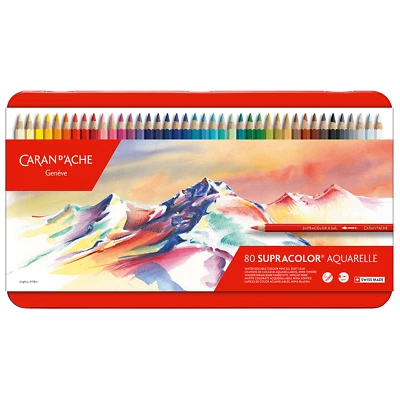 Caran d'Ache SupraColor Artist Quality Soft Water Soluble Colour Pencil 80 Set - Image 1 of 4