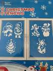 2 x Packs 6 Christmas Stencils Spray Craft Cards Santa Angel Snowman Window 23cm