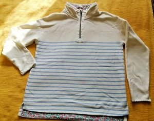 Joules gestreiftes Sweatshirt weiß und blau gestreift mit Blumenbesatz Gr. 12 - Bild 1 von 12