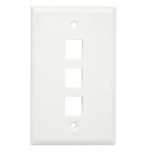 RJ45 Face Plate Wall Socket Cat6 Cat5e Ethernet Single Gang 3 Port - Picture 1 of 3