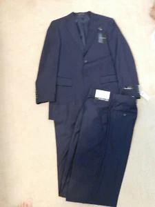 EVAN PICONE 2PCS NAVY BLUE PIN STRIPES SUIT 38R/ PANTS 32R NEW $159.99 - Picture 1 of 12
