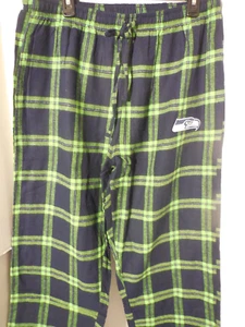 New Seattle Seahawks Official NFL Flannel Plaid Lounge Sleep Pants Mens Large - Picture 1 of 2