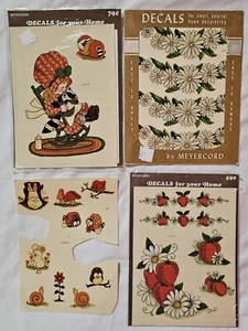 Decalcomanie vintage anni 70 Meyercord stile country fragola margherita cofano dondolo ragazza - Foto 1 di 17