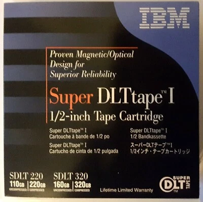 IBM SUPER DLTtAPE-1  1/2-inch tape  CARTRIDGE 220-320GB NEW  - Image 1 of 4