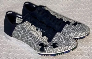 UNDER ARMOUR SpeedForm Miler Pro Black White Track Spikes Cleats Shoes Mens 8.5 - Picture 1 of 9