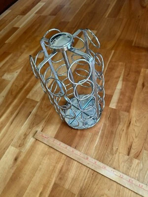 Keurig K-Cup Pod Carousel 36 Soportes Vainas Rotación 360° Cromado Plata Estante 12"H Foto 1 de 4