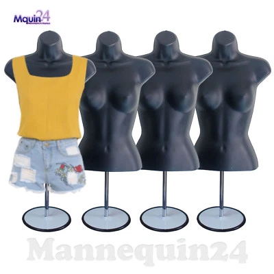 4 Pack Mannequin torso dress forms  Female Black Hollow back Women body forms - Image 1 of 4