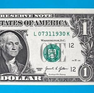 July 31, 1930 (L 07311930 K) BIRTHDAY $1 One Dollar Bill *UNC* - Picture 1 of 4
