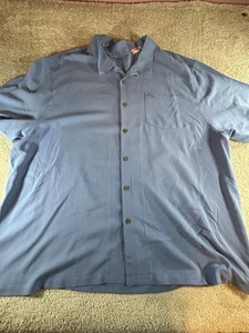 Tommy bahama blue short sleeve 100% silk shirt sz 4 XB - Picture 1 of 7
