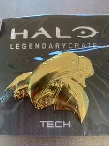 Ghost Enamel RARE GOLD Pin Halo Legendary Loot Crate TECH February 2019  - Picture 1 of 3