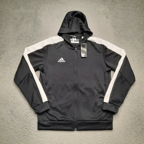 COACH Adidas Felpa con Cappuccio Uomo Media Nera Bianca Full Zip Felpa Aeroready Fleece GP7976