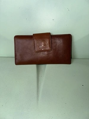 Cartera Fossil Vintage Cuero Marrón Púrpura Interior Ver Fotos  Foto 1 de 4