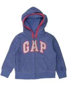 GAP Girls Graphic Hooded Fleece Jacket 4-5 Years XS Blue Polyester BL50 - Picture 1 of 3