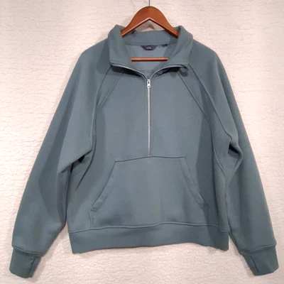 Chaqueta Danskin Mixta Media Cremallera Para Mujer XXL Azul Teal Silenciado Sudadera Puños con Agujeros para el Pulgar Foto 1 de 4