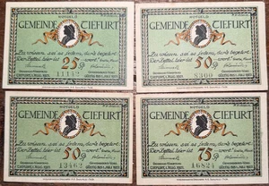 ALLEMAGNE LOT DE 4 BILLETS NOTGELD DIFFÉRENTS (BILL  203) VOIR PHOTOS - Imagen 1 de 6