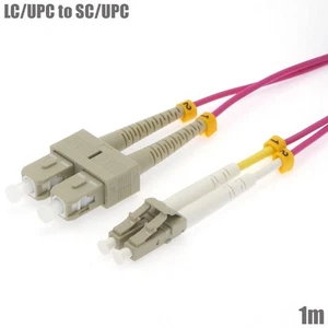 1M LC/UPC-SC/UPC OM4 Duplex Multi-Mode Fiber Optic Patch Cable Cord Erika Violet - Picture 1 of 1