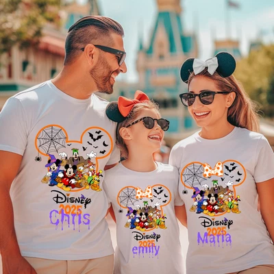 UT CUSTOM WEAR Disney Halloween 2025 Family T Shirts Custom Matching Mickey Minnie Party Outfit