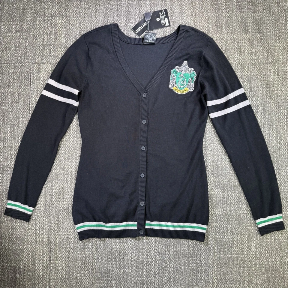 Cárdigan Harry Potter Slytherin Niñas Para Mujer Grande Negro Cresta Hot Topic Nuevo Con Etiquetas Foto 1 de 4