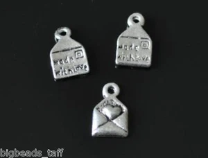 10 piezas 6 mm Hecho con amor Vintage Plata Cuadrado Metal Dije Colgante Hágalo Usted Mismo Hallazgo - Imagen 1 de 1