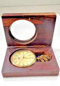 Vintage Brass Pocket Watch Antique Berlin 1936 with Wooden Box Gift For Occasion - Picture 1 of 7