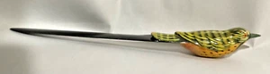 Vintage Hand Painted Bird meadowlark? Black Lucite Letter Opener - Picture 1 of 4