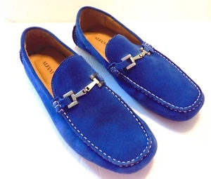 Herren ALFANI Wildleder Mokassins, Schuhe, Hausschuhe Gr. 12 M blau Fahrschuhe Neu mit Etikett OBO - Bild 1 von 9