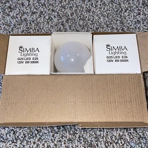 3 Pack LED Globe G25 G80 8W 120V 60W Equivalent Bulbs E26 Base 5000K Simba - Picture 1 of 3