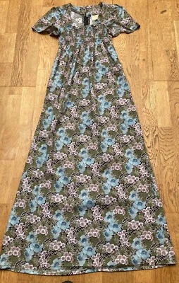 VINTAGE 1960s 1970s SMOCK POET FLORAL MAXI LONG DRESS SIZE 4 6 BIBA ERA EMPIRE - Image 1 of 4