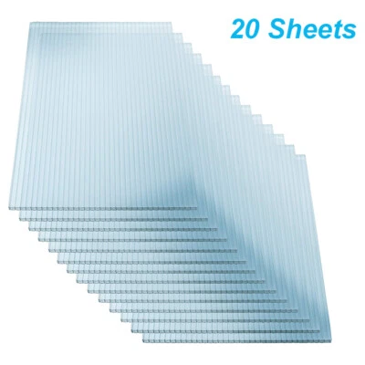X-HOMEGARDEN 20Pcs 4mm 2' X 4' Polycarbonate Panels Greenhouse Thickness Twin Walled Sheets