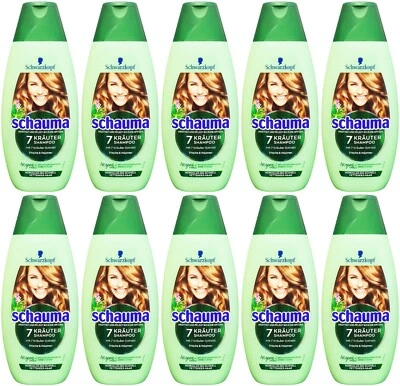 10x Schauma Shampoo 7-KRÄUTER 400ml Frische + Volumen normales fettiges Haar