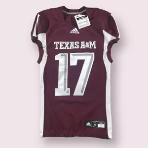 NWT Adidas Texas A&M Aggies Team Issued Football Speed Jersey Stitched #17 Sz M - Picture 1 of 9