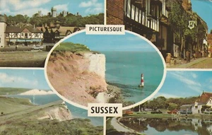 Sussex, Reino Unido, Gran Bretaña, Inglaterra, VARIAS VISTAS, UNA POSTAL USADA, 1969 - Imagen 1 de 2