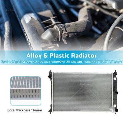 RADIATOR FIT FORD FALCON AU AU2 AU3 FAIRMONT XR XR8 XR6 FAIRLANE LTD AT MT 98-02 - image 1 of 4