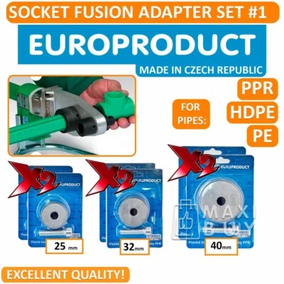 Socket Fusion Welding Adapter Set for Metric DVS Plastic Pipes 25/32/40x2 Set #1 - Image 1 of 4