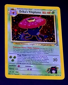 Carte Pokemon ERIKA'S VILEPLUME 2000 Gym Heroes HOLO BLEED erreur d'impression ERREUR 5/132 - Photo 1 sur 6