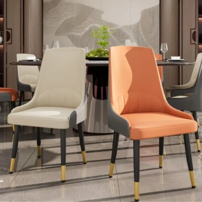 All High-end Dining Chairs 2X Faux Leather Kitchen Chair Upholstered Padded Seat - image 1 of 4