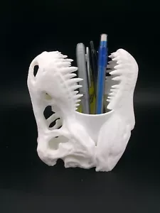 Supporto tazza pennello penna dinosauro T Rex T-Rex supporto tazza penna dinosauro stampato in 3D colore a scelta - Foto 1 di 9