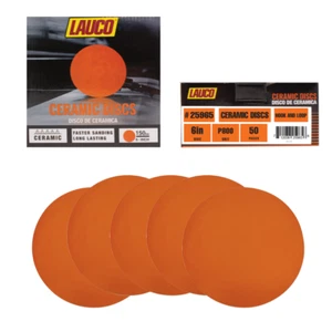 Discos de lijado de cerámica de gancho y bucle LAUCO Premium de 6" - 800 grano (caja de 50) - Imagen 1 de 5