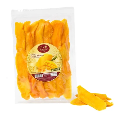 2 x Mango Fresh Soft Dried Real Thai Mango Fruit Low Sugar Tasty 250g | SRIWANNA - Image 1 of 4