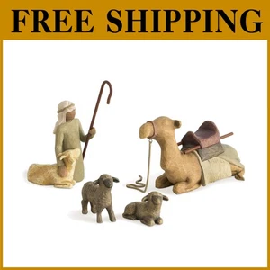 Classic Nativity Set with 4 Hand-Painted Figures - Picture 1 of 6